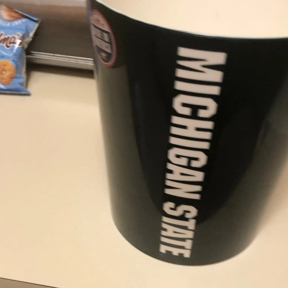 Black Ceramic Tumbler with White Spartan Helmet Logo